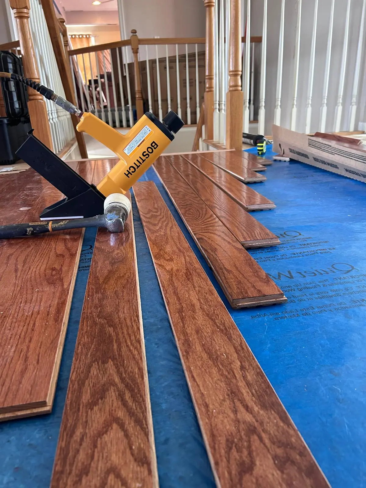 Hardwood floor installation in a New Jersey home